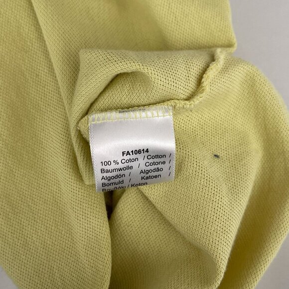 Lacoste Slim Fit Yellow Polo Shirt‎ Short Sleeve Slit Hem Pique Cotton Women S - Picture 6 of 10